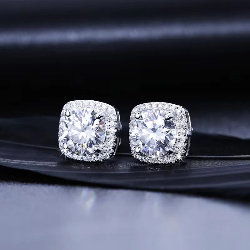 TUHE Moissanite Diamond Stud Earrings Sterling Silver 925