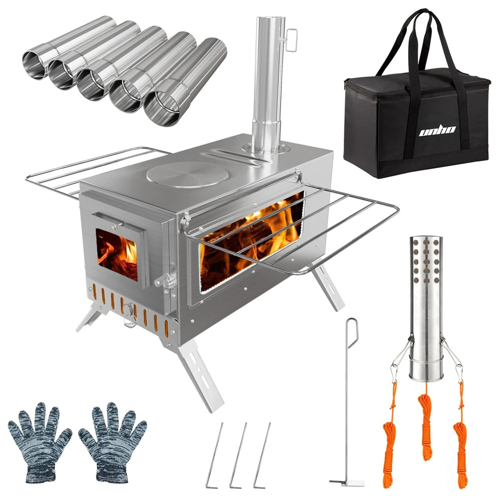 Feature Portable Wood Burning Stove Stainless Steel Log Burner