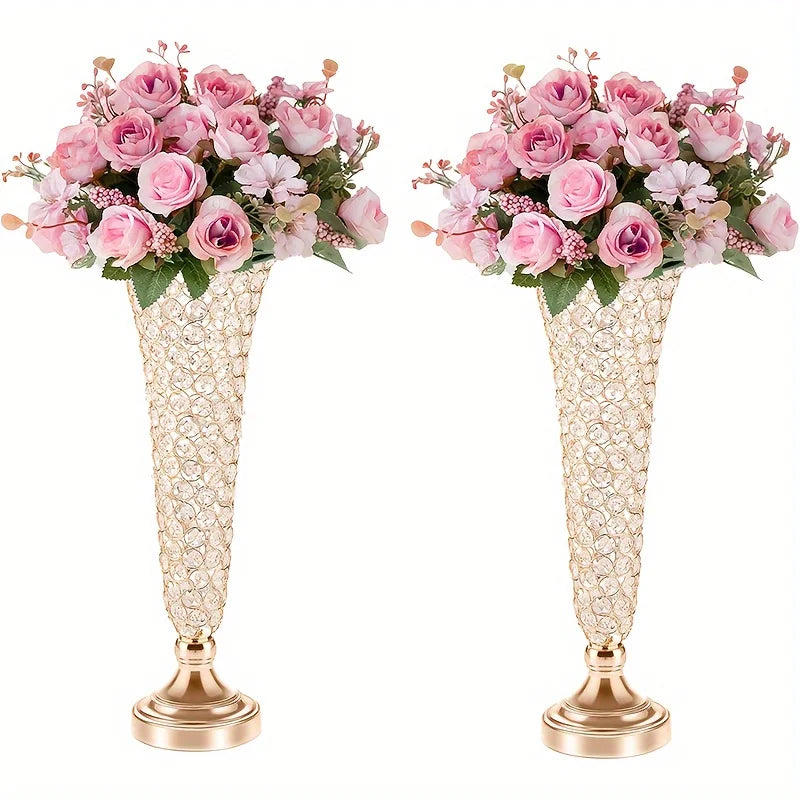 Function Two Vases Centerpiece Set For Dining Table Decor