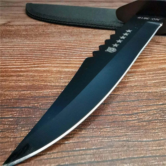 NONEDIY Tactical Hunting Fixed Blade Combat Survival Knife with Sheath