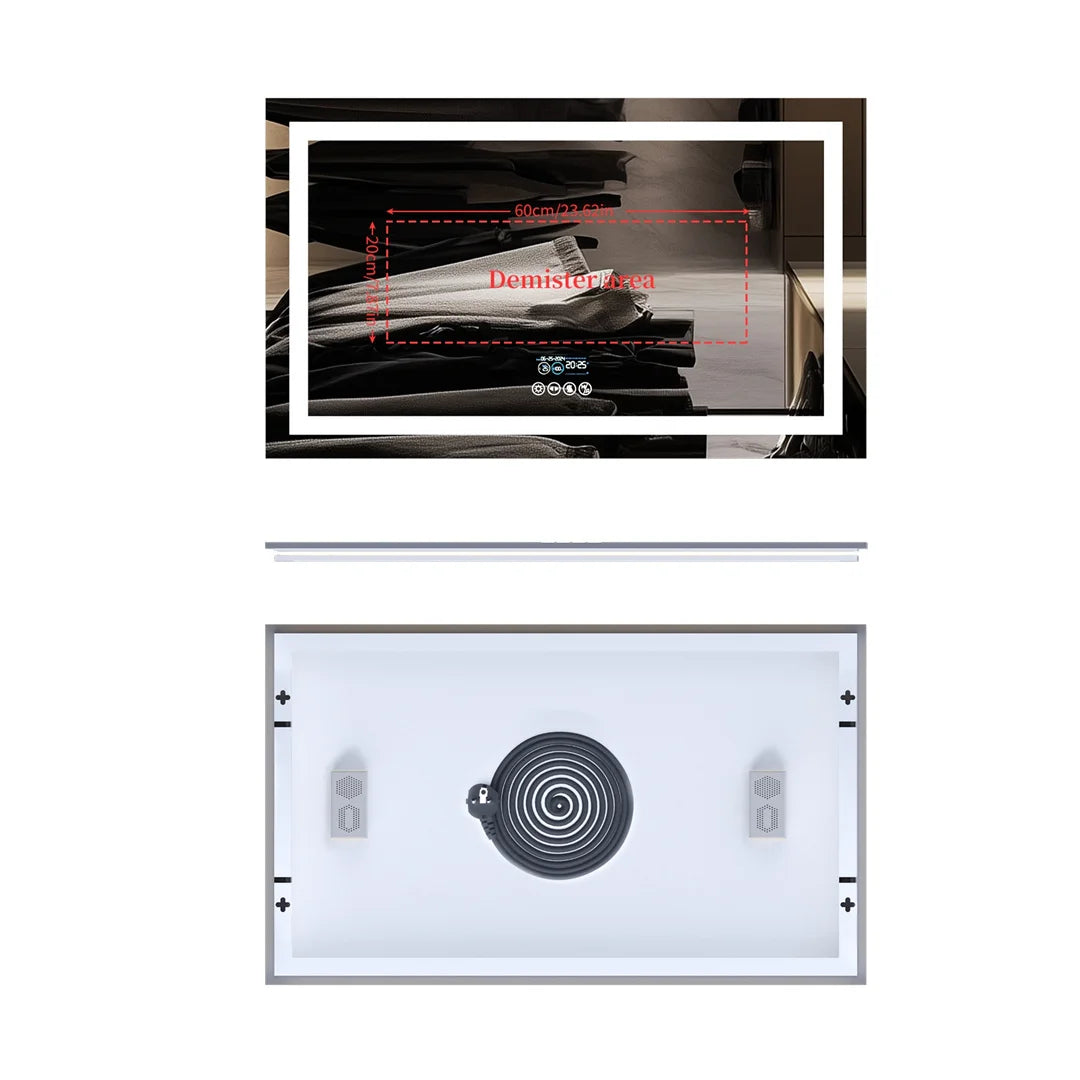 LUVODIC Illuminated Bluetooth Bathroom Mirror With Anti Fog LED And Speaker