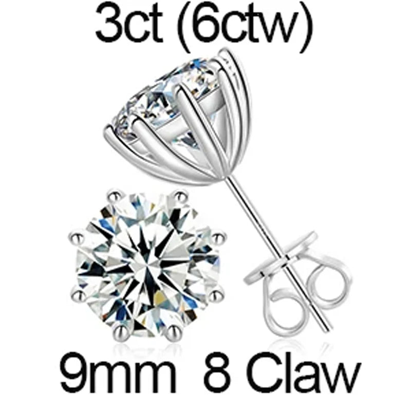 Iceoutbox Moissanite Square Stud Earrings 925 Sterling Silver