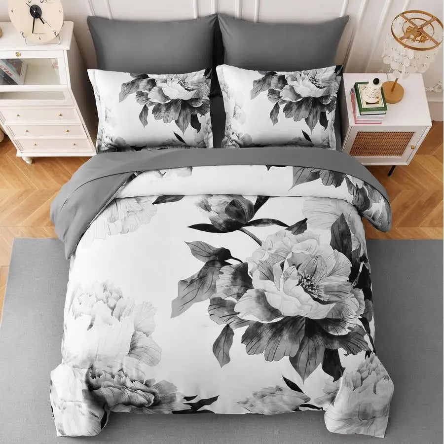Bed In A Bag 7 Piece Botanical Print Comforter Set