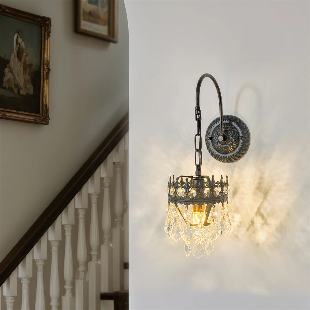 Vrygle Luxury Crystal Wall Lamp Hardwired Sconce