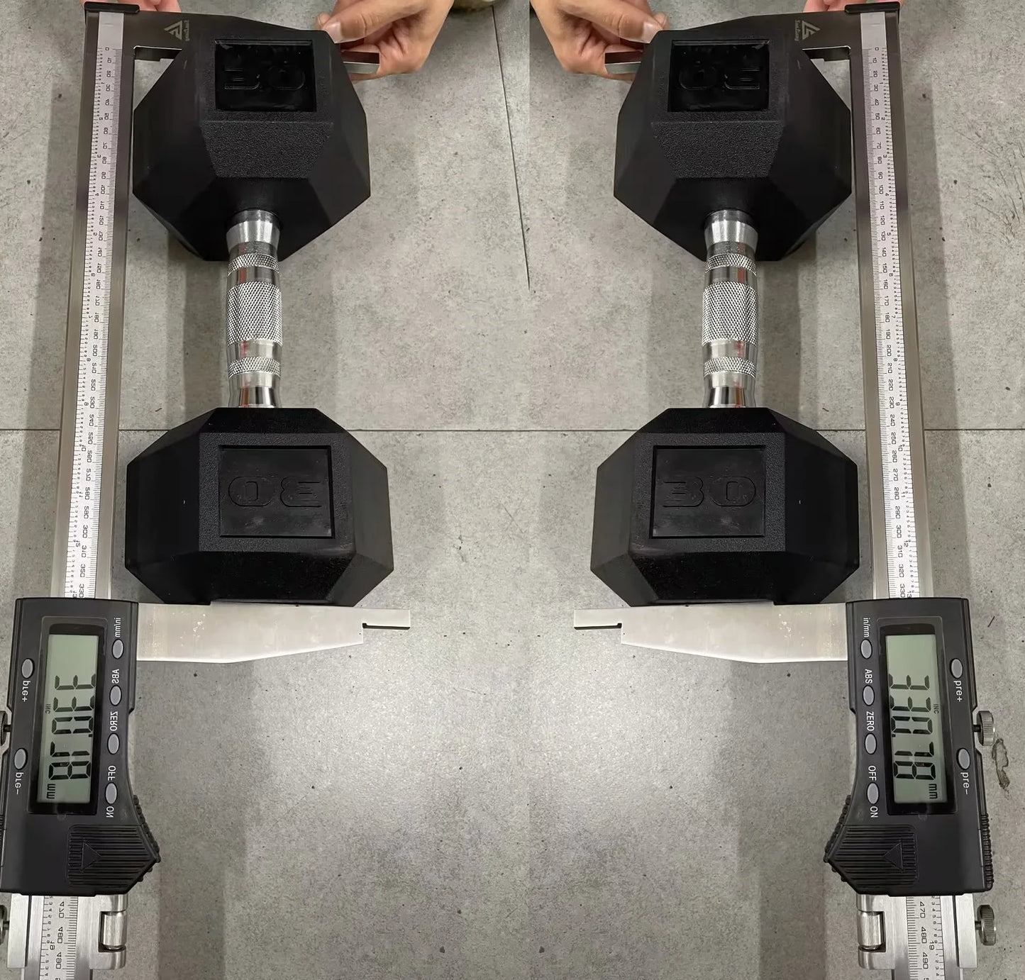 Rubber Hex Dumbbell Set Cast Iron Hand Weights 2 Pack