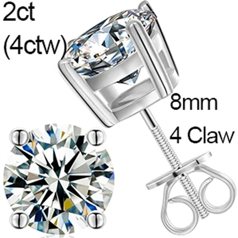 Iceoutbox Moissanite Square Stud Earrings 925 Sterling Silver