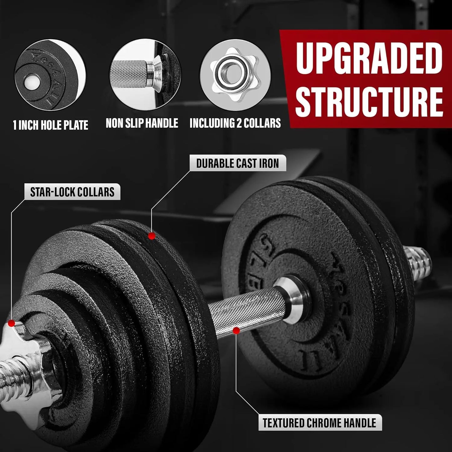 NONE Old School Adjustable Dumbbell Set With Weight Plates