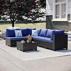 Outdoor 8 Piece Patio Furniture Set With Fire Pit Table