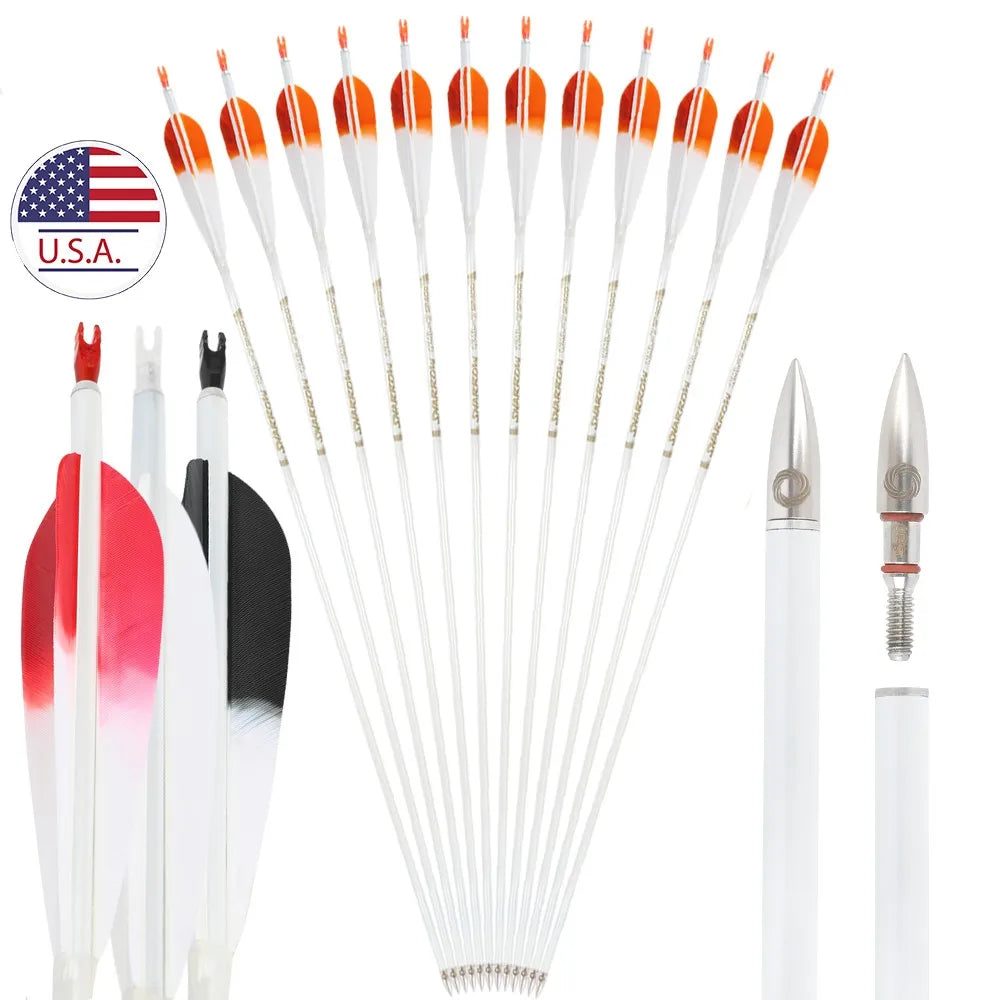 AMEYXGS Pure Carbon Arrows 500 Spine Target Shooting Archery