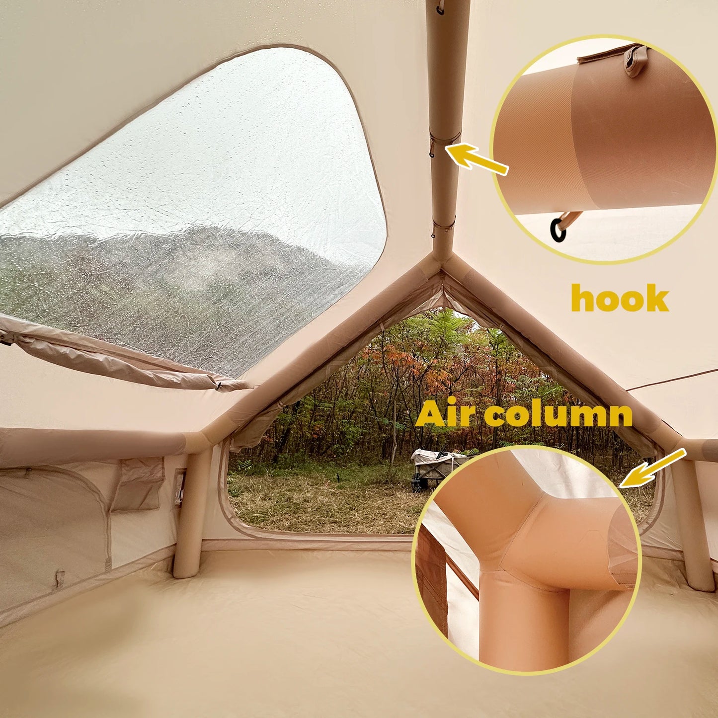 Pakicetus Inflatable Camping Tent Quick Setup Waterproof Windproof
