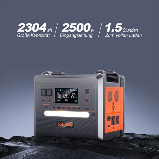 SOLARPLAY Q2501 Q2402M Portable Power Station 2160Wh LiFePO4