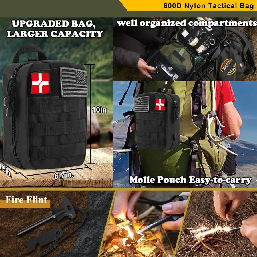 Emergency Survival Kit 318 in 1 for Vehicle Travel Camping