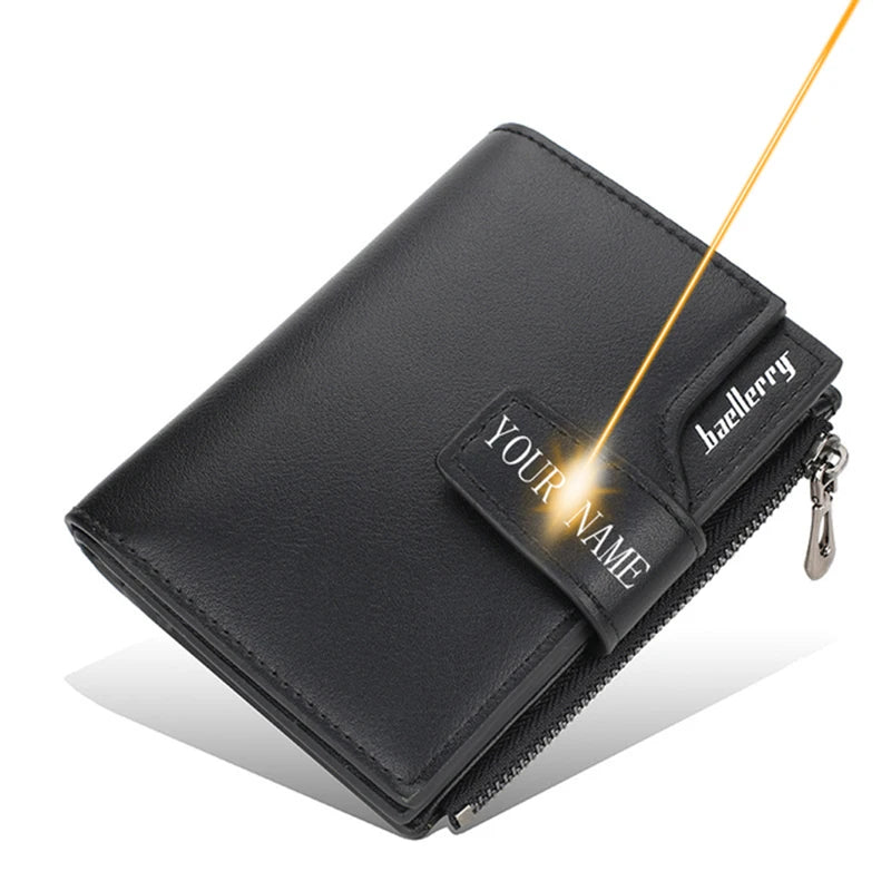 ZcitiCN High-Capacity PU Leather Tri-Fold Wallet With Zipper Coin Pocket