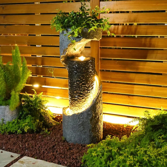 Bumilgar Outdoor Water Fountain With LED Lights And Pump