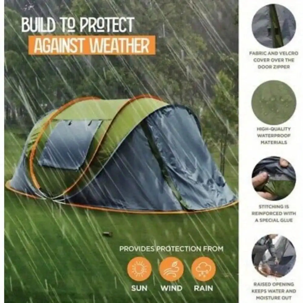 Building Quick Automatic Pop Up Camping Tent With 2 Doors