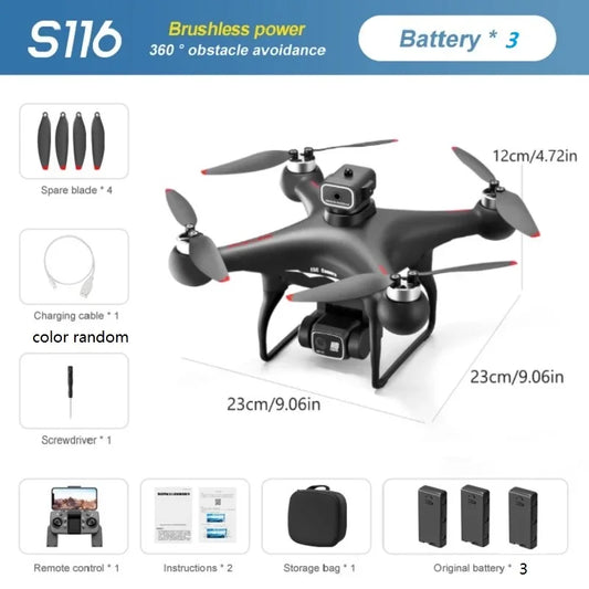 QJ S116 MAX Drone Pro with 8K Dual Camera 360 Obstacle Avoidance WiFi FPV