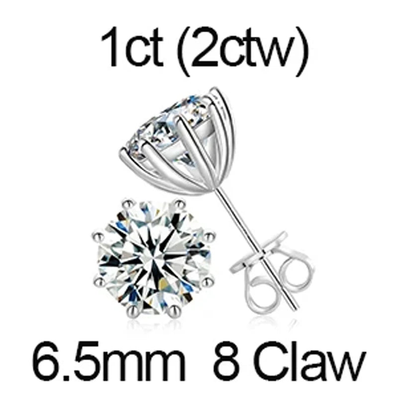 Iceoutbox Moissanite Square Stud Earrings 925 Sterling Silver