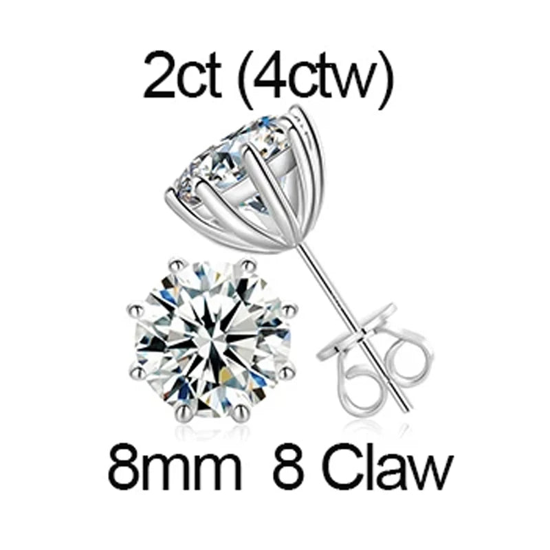 Iceoutbox Moissanite Square Stud Earrings 925 Sterling Silver