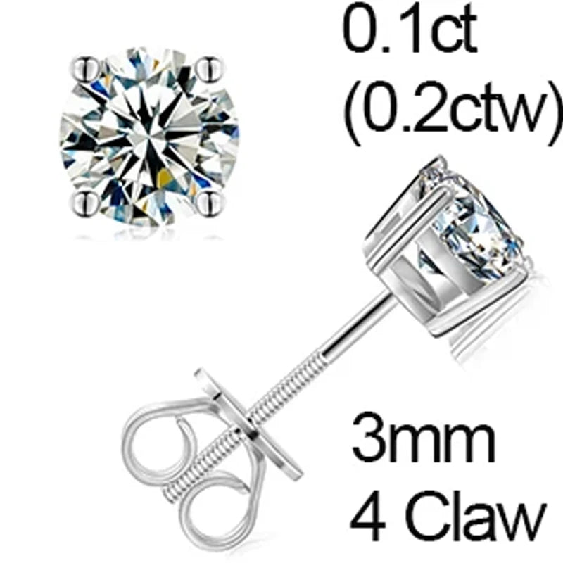 Iceoutbox Moissanite Square Stud Earrings 925 Sterling Silver