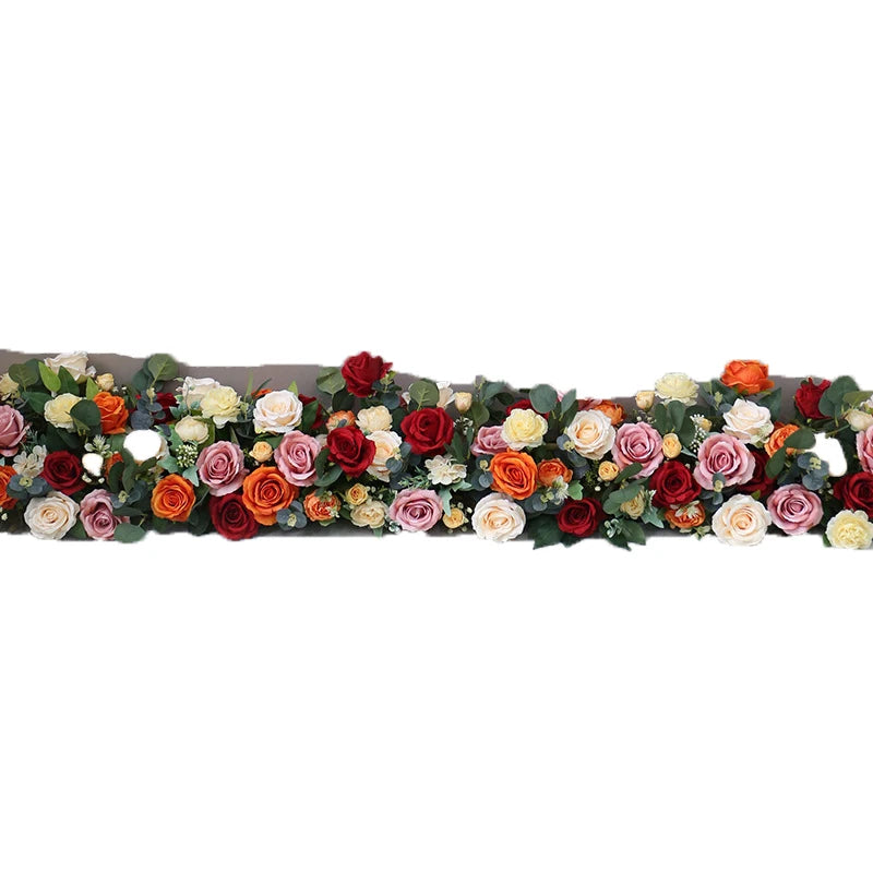 Artificial Rose Flower Runner For Tables Wedding Arch Backdrop Decor