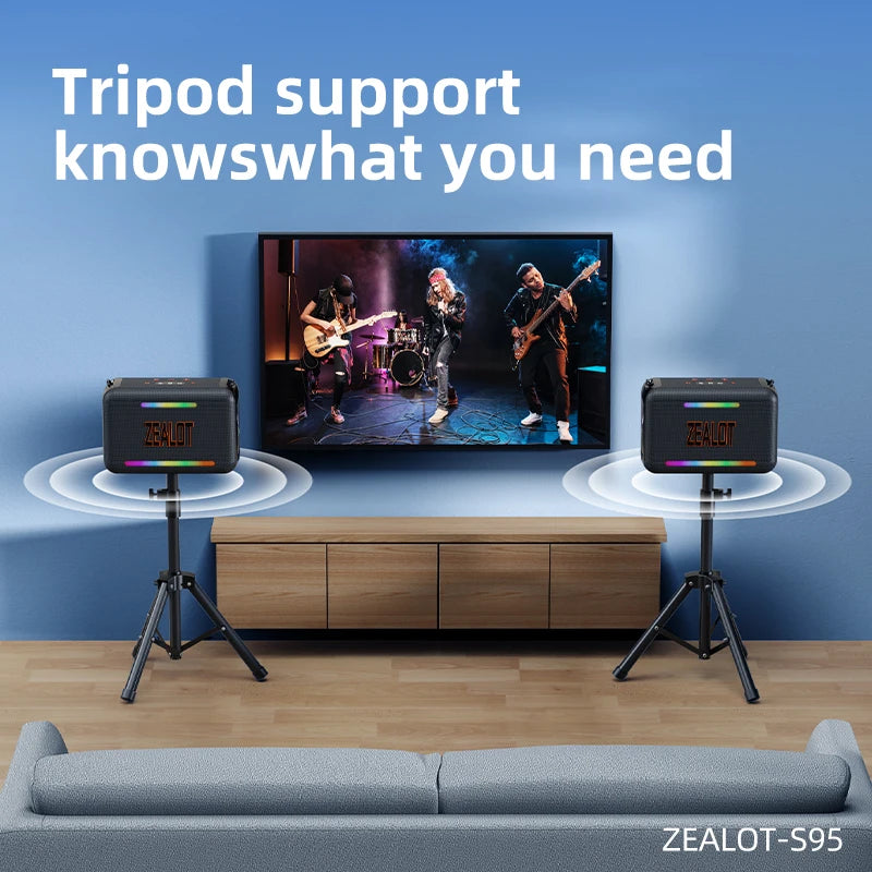 ZEALOT S95 120W Waterproof Portable Bluetooth Speaker Outdoor Boombox