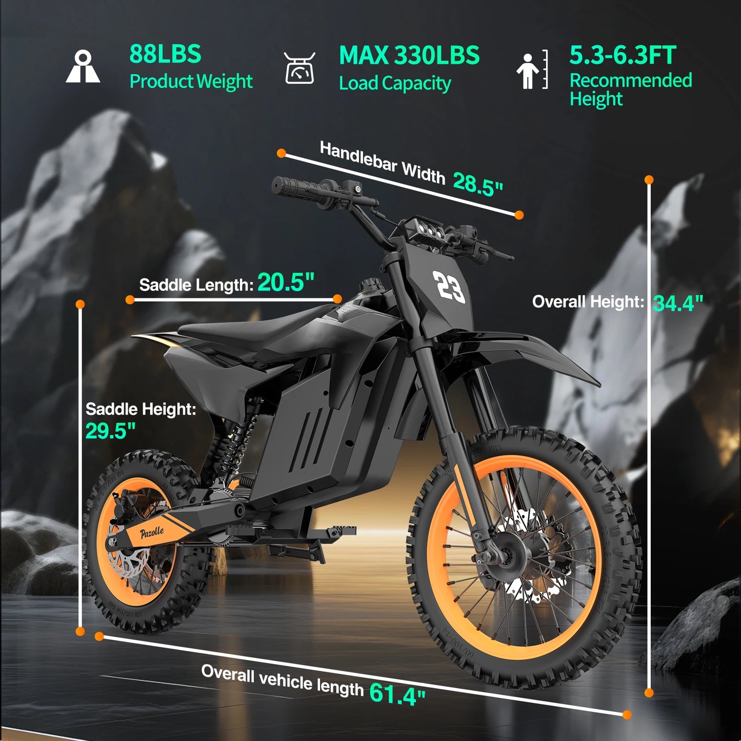 Pazolle X1 Electric Dirt Bike 3000W 35MPH All Terrain