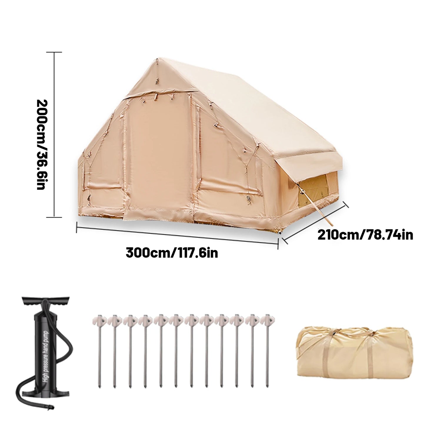 Pakicetus Inflatable Camping Tent Quick Setup Waterproof Windproof