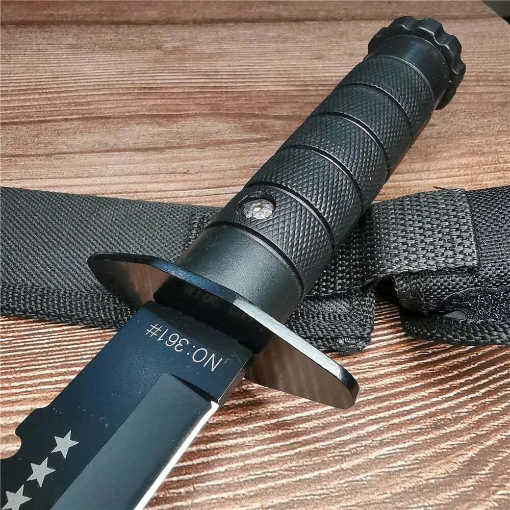 NONEDIY Tactical Hunting Fixed Blade Combat Survival Knife with Sheath
