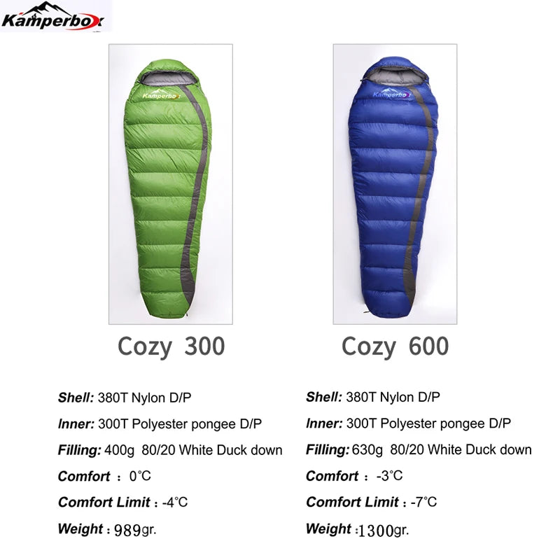 Kamperbox Ultralight Down Sleeping Bag For Winter Camping Duck Down