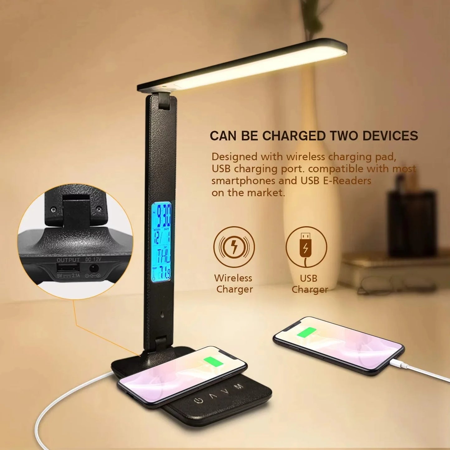 Laopao 10W Qi Wireless Charging Desk Lamp With Night Light