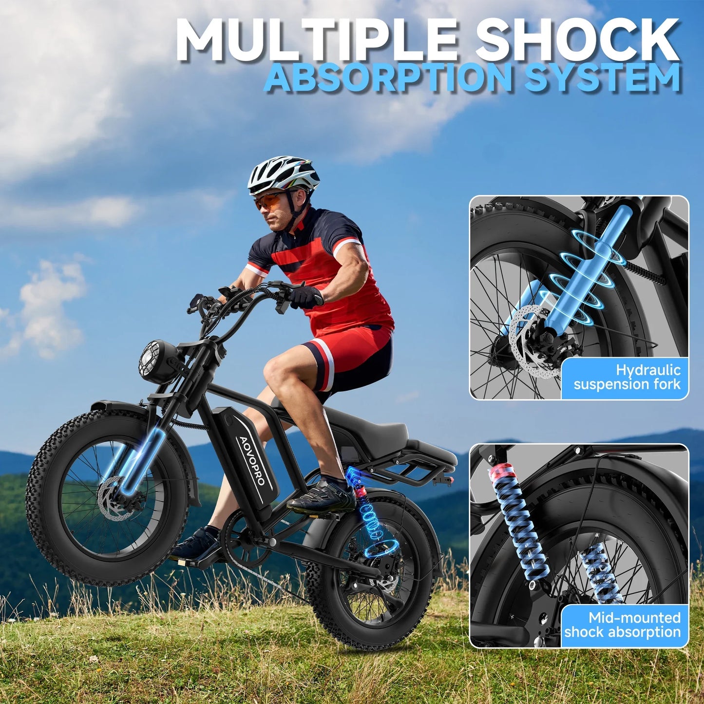 AOVOPRO AP20 Electric Bike 1500W Fat Tire Beast Top Speed