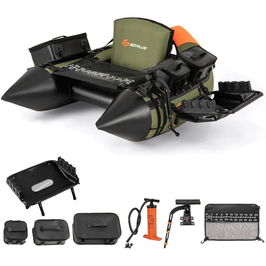 YTYIN Inflatable Fishing Float Tube Belly Boat With Ruler And Pump