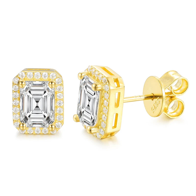 Iceoutbox Moissanite Square Stud Earrings 925 Sterling Silver