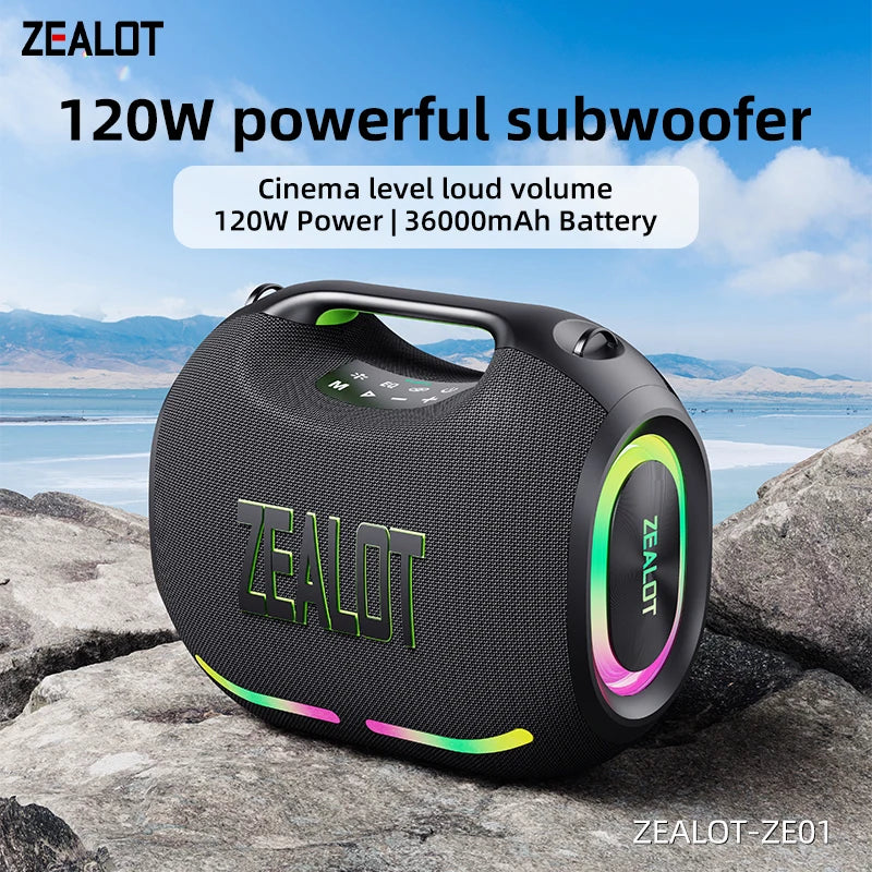 ZEALOT ZE01 120W Portable Bluetooth Speaker TWS Subwoofer