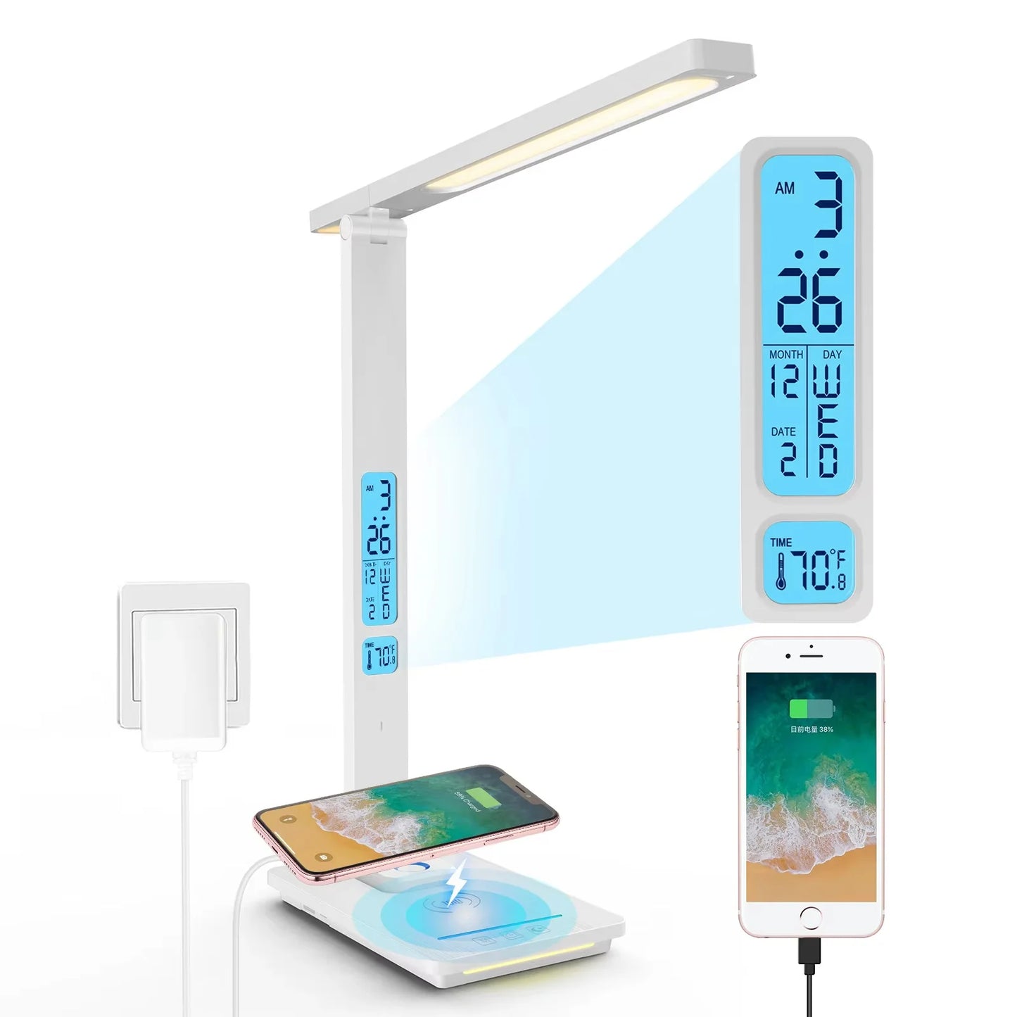 Laopao 10W Qi Wireless Charging Desk Lamp With Night Light