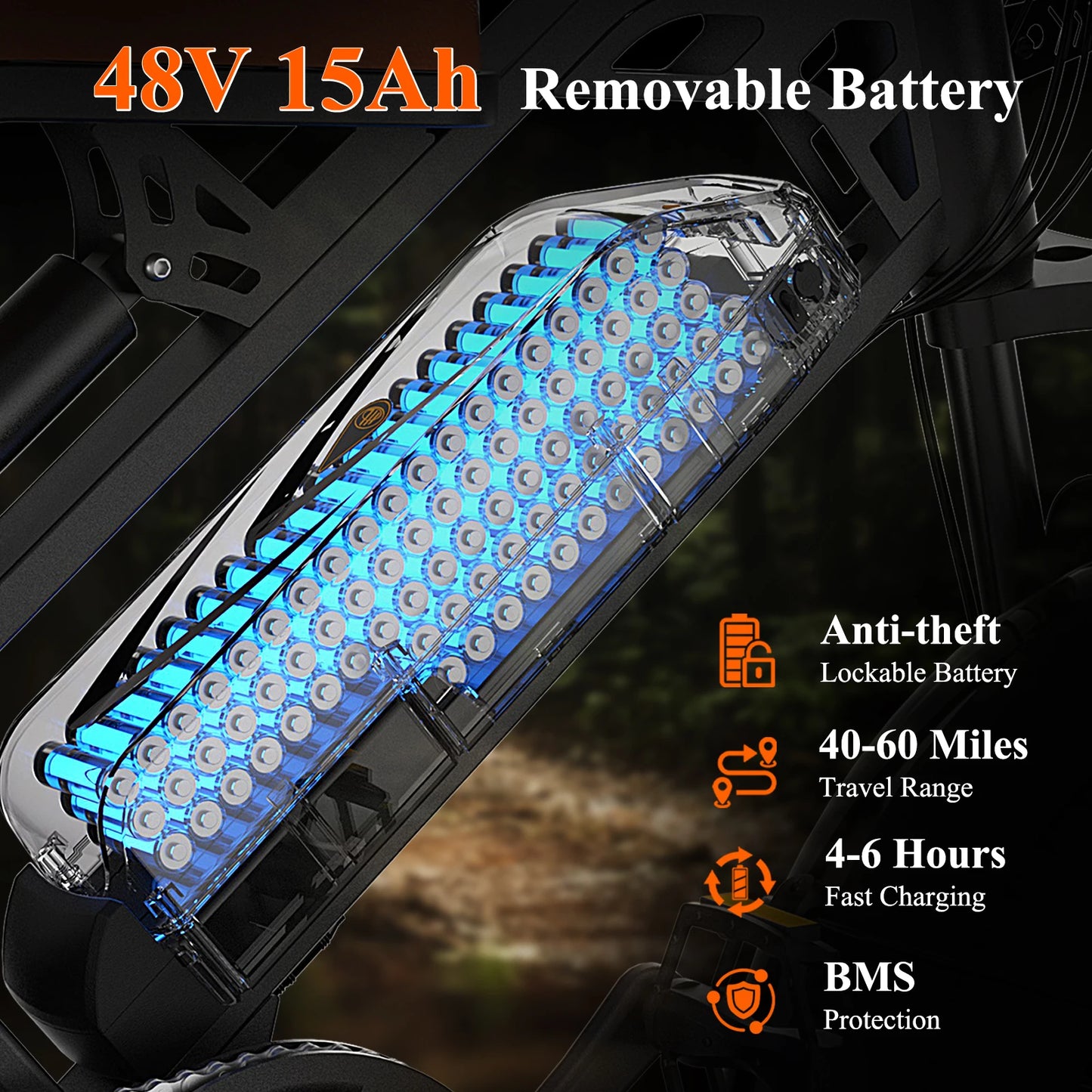 Bodywel M16 Off Road Electric Mountain Bike 1500W 48V Battery