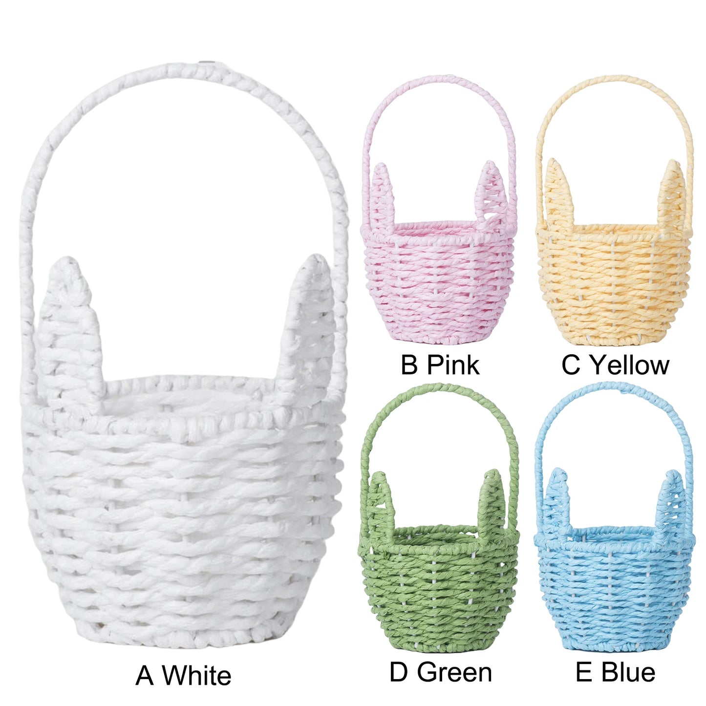 Shunmaii Easter Paper Rope Storage Bin Flower Basket Organizer