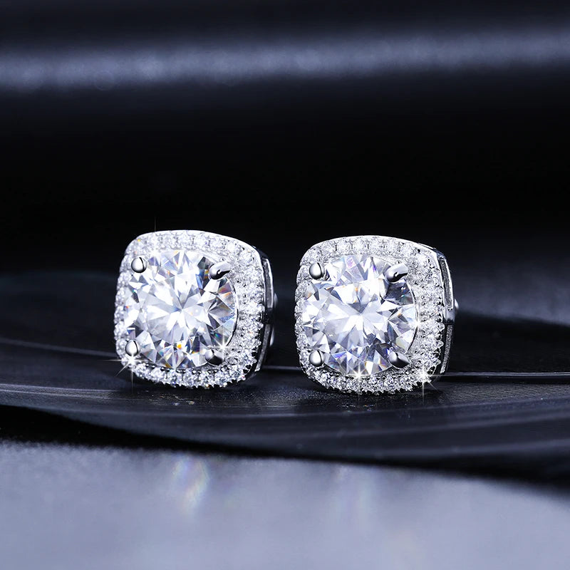 TUHE Moissanite Diamond Stud Earrings Sterling Silver 925