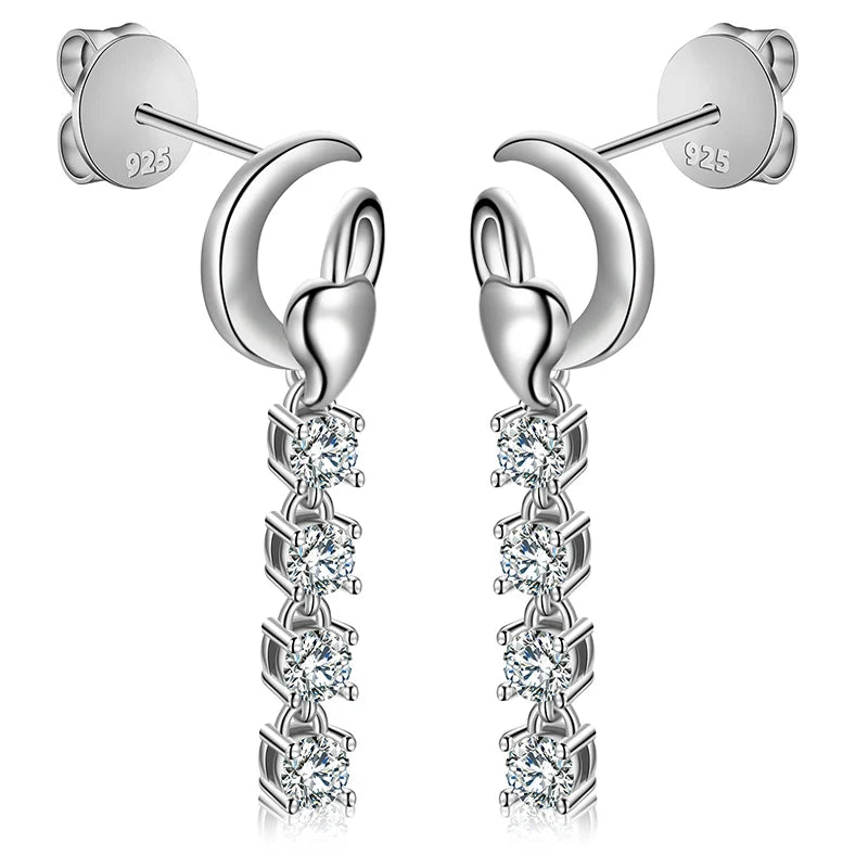 Iceoutbox Moissanite Square Stud Earrings 925 Sterling Silver