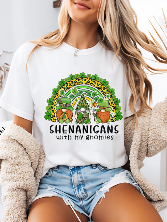 Shenanigans With My Gnomies St Patrick Day T Shirt Women