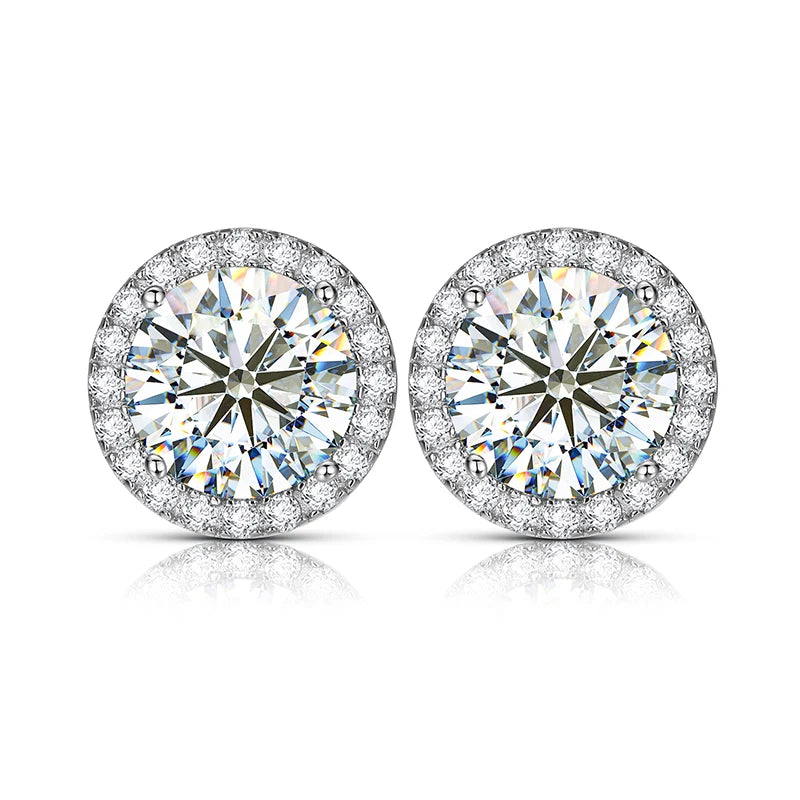Iceoutbox Moissanite Square Stud Earrings 925 Sterling Silver