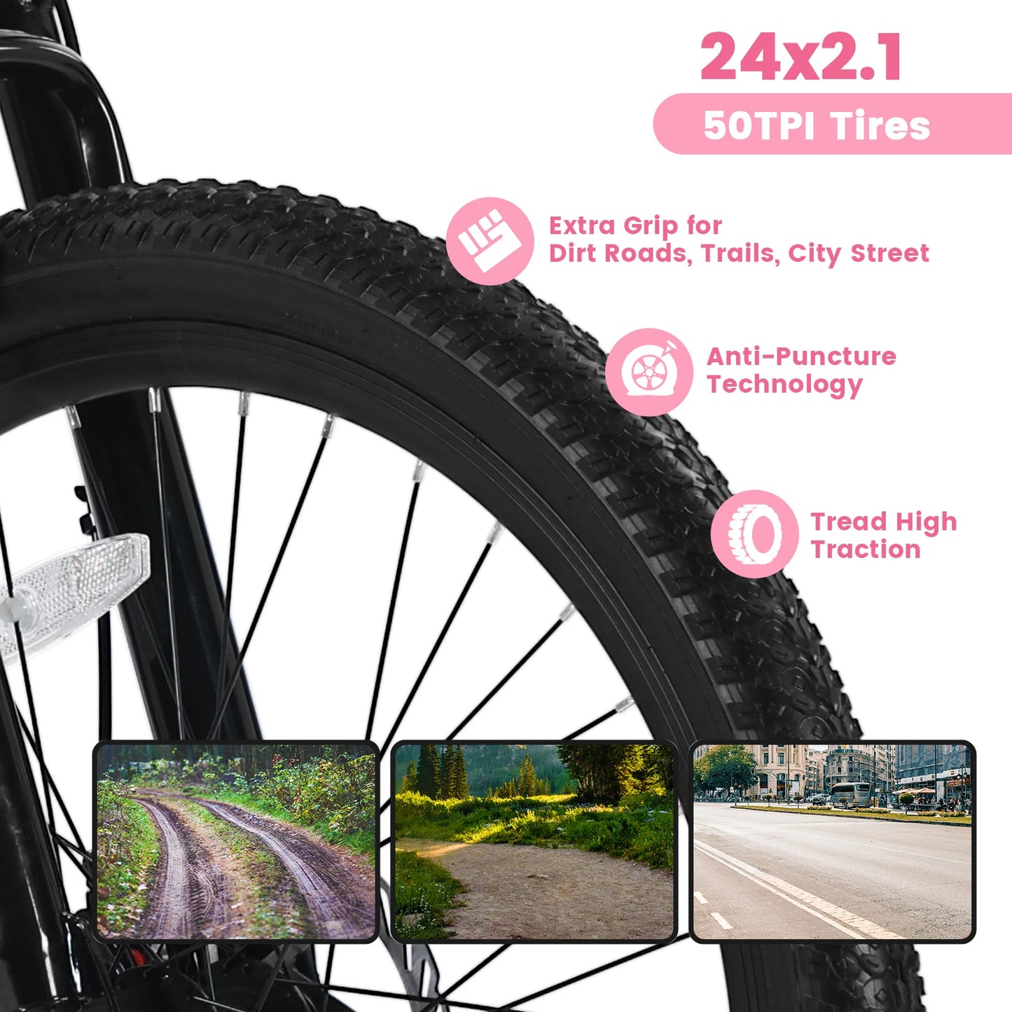 Ecarpat Mountain Bike With 21 Speed Disc Brakes And Front Suspension