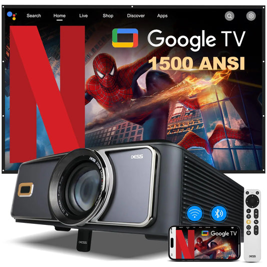DESS 4K Auto Focus Smart Projector With Android TV Netflix Google TV