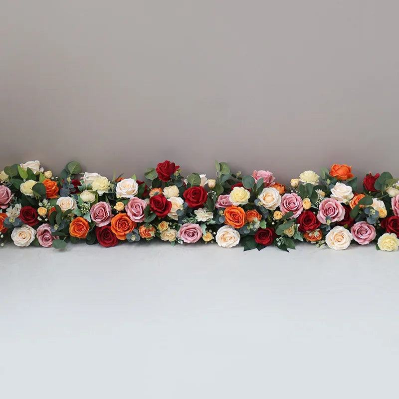 Artificial Rose Flower Runner For Tables Wedding Arch Backdrop Decor