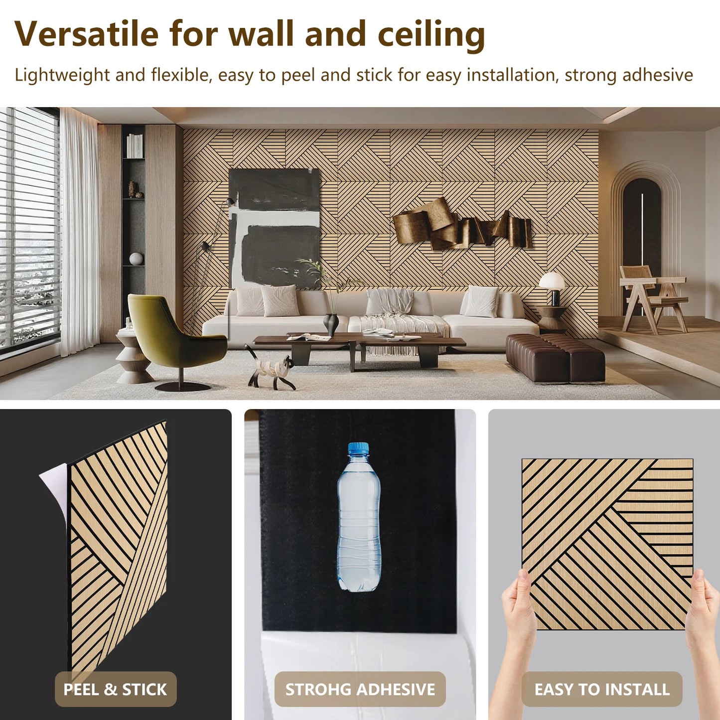 Hign-concerned Acoustic 3D Wood Slat Wall Panels Noise Reduction