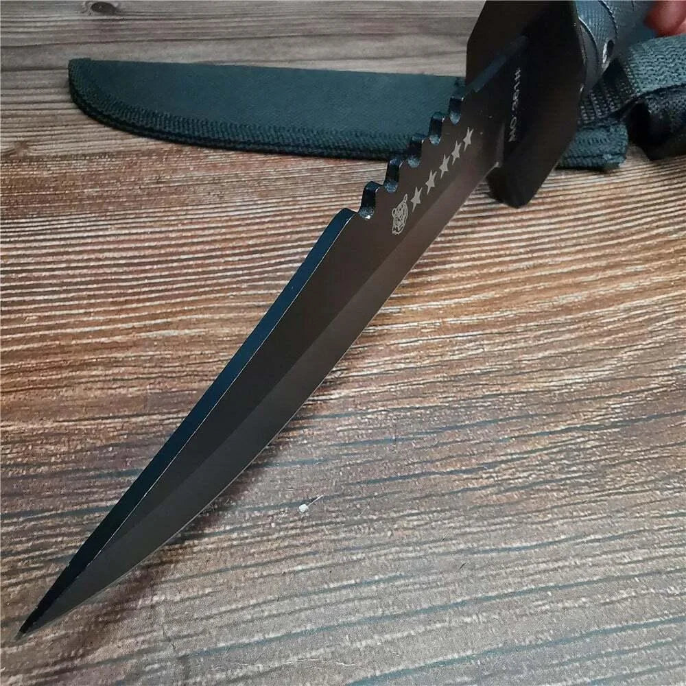 NONEDIY Tactical Hunting Fixed Blade Combat Survival Knife with Sheath