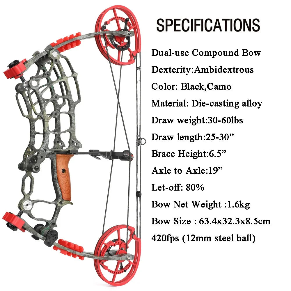 Surwolf Dual Use Compound Bow 30 to 60lbs for Hunting