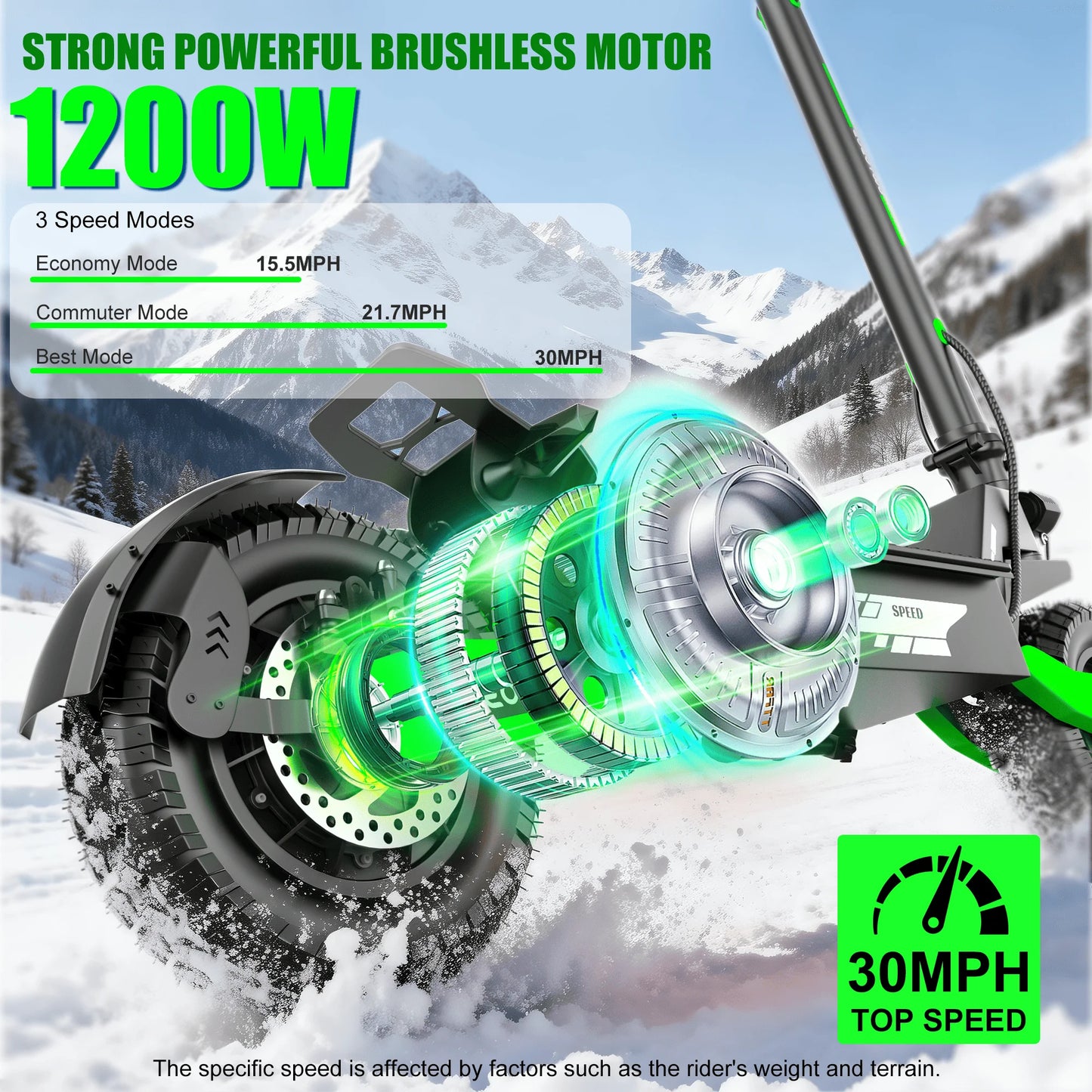 EOEOTWO GT06 Offroad Electric Scooter 1200W Dual Suspension 30MPH