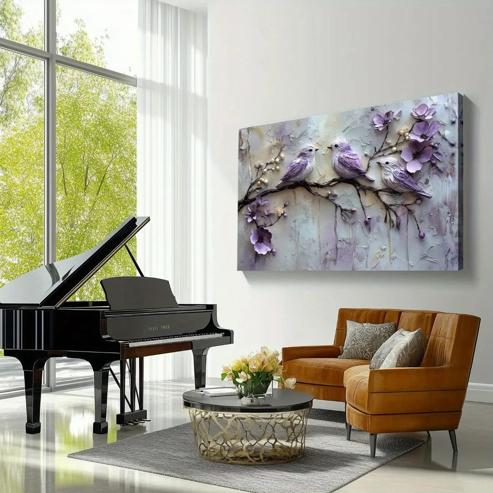 Hign-concerned Bird and Flower Painting Mural for Living Room
