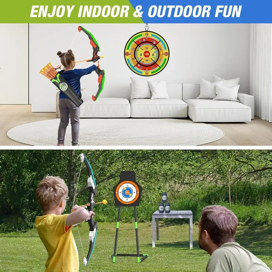 LED Light Up Bow And Arrow Archery Set Indoor Arrows